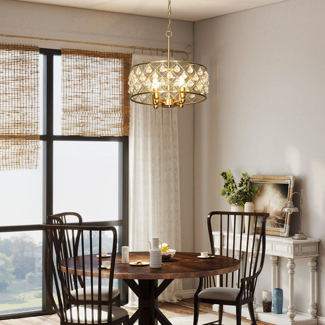 Fairmont Park Ceiling Light with Adjustable Height, Modern Crystal Chandelier Gold Tone 16.5cm H X 40cm W X 40cm D