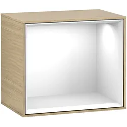 Villeroy & Boch Regalmodul Finion G580GFPC, Oak Veneer / Glossy White Lacquer, 418x358x270mm, mit dimmbarer LED-Beleuchtung