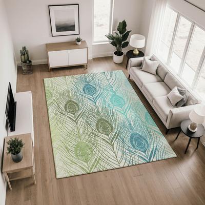 Addison Rugs Premium Washable Super Soft Peacock Feathers Mayfield Rug