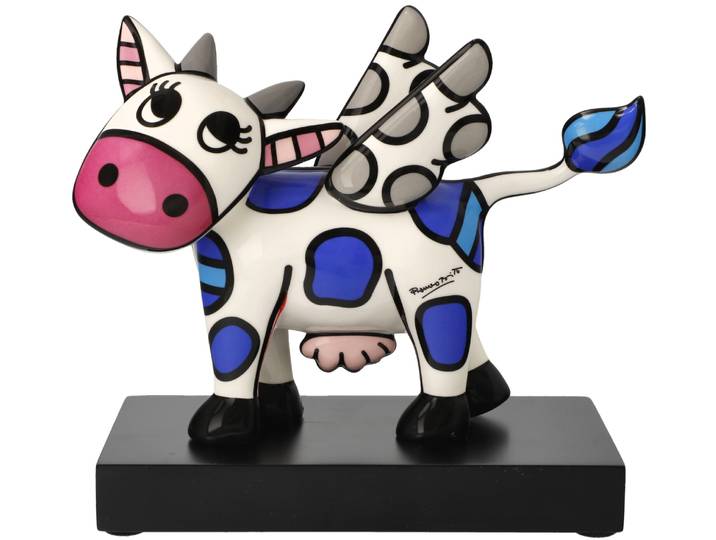 Sammelfigur GOEBEL Britto , bunt, B:9cm H:19cm, Porzellan, Dekofiguren, Sammelfigur, Pop Art, Porzellan, Romero Britto - Flying Cow