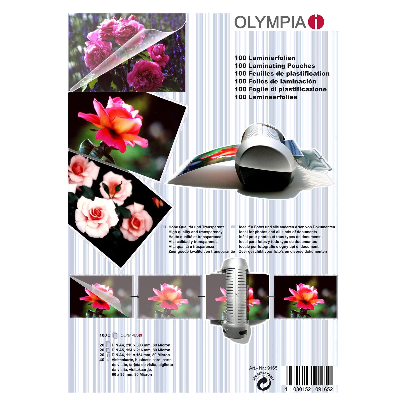 Olympia Laminierfolien - Set (A4, A5, A6, 100 Stk., 80 µm) (9165)