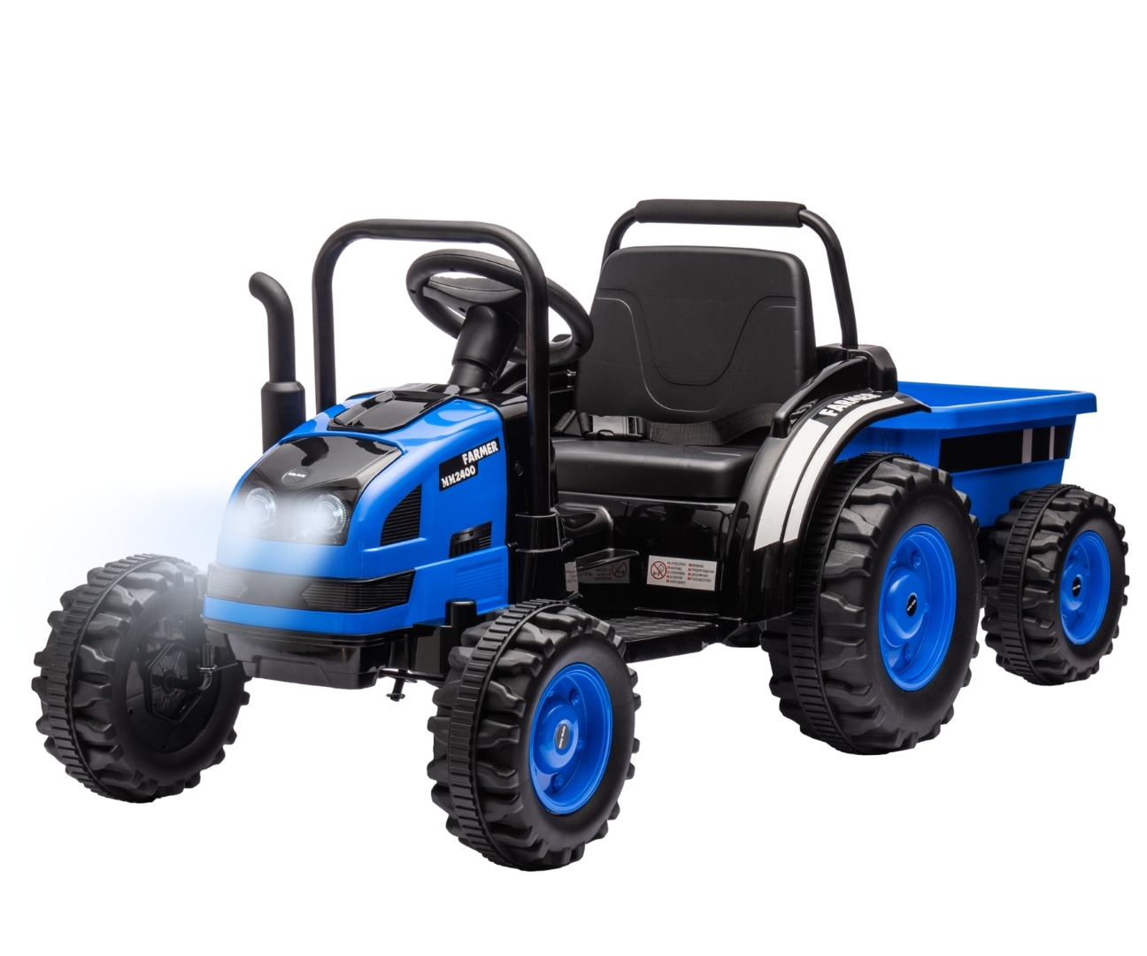 Milly Mally Farmer Elektrotraktor mit Deichsel Blau