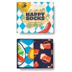 Happy socks 2P Beer Gift Box Blau Muster Baumwolle Gr 36/40