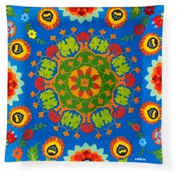 Excelsa Platte/Tablett Delhi Glas 30x2,5x30 cm Bunt