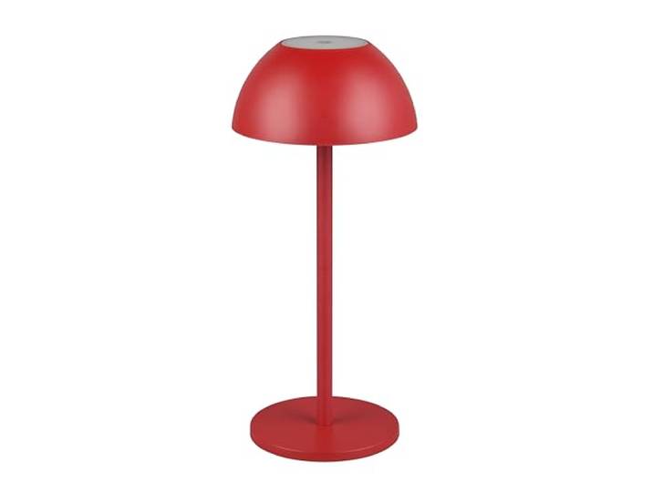 Reality Leuchten LED Außen Akku Tischleuchte Ricardo R54106110, Kunststoff Rot, inkl. 1.7 Watt LED, 4-fach Touch
