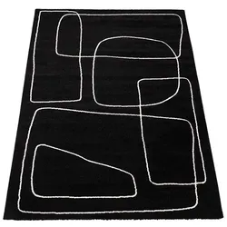 Designteppich Atelier 133 x 190 cm Polypropylen Black