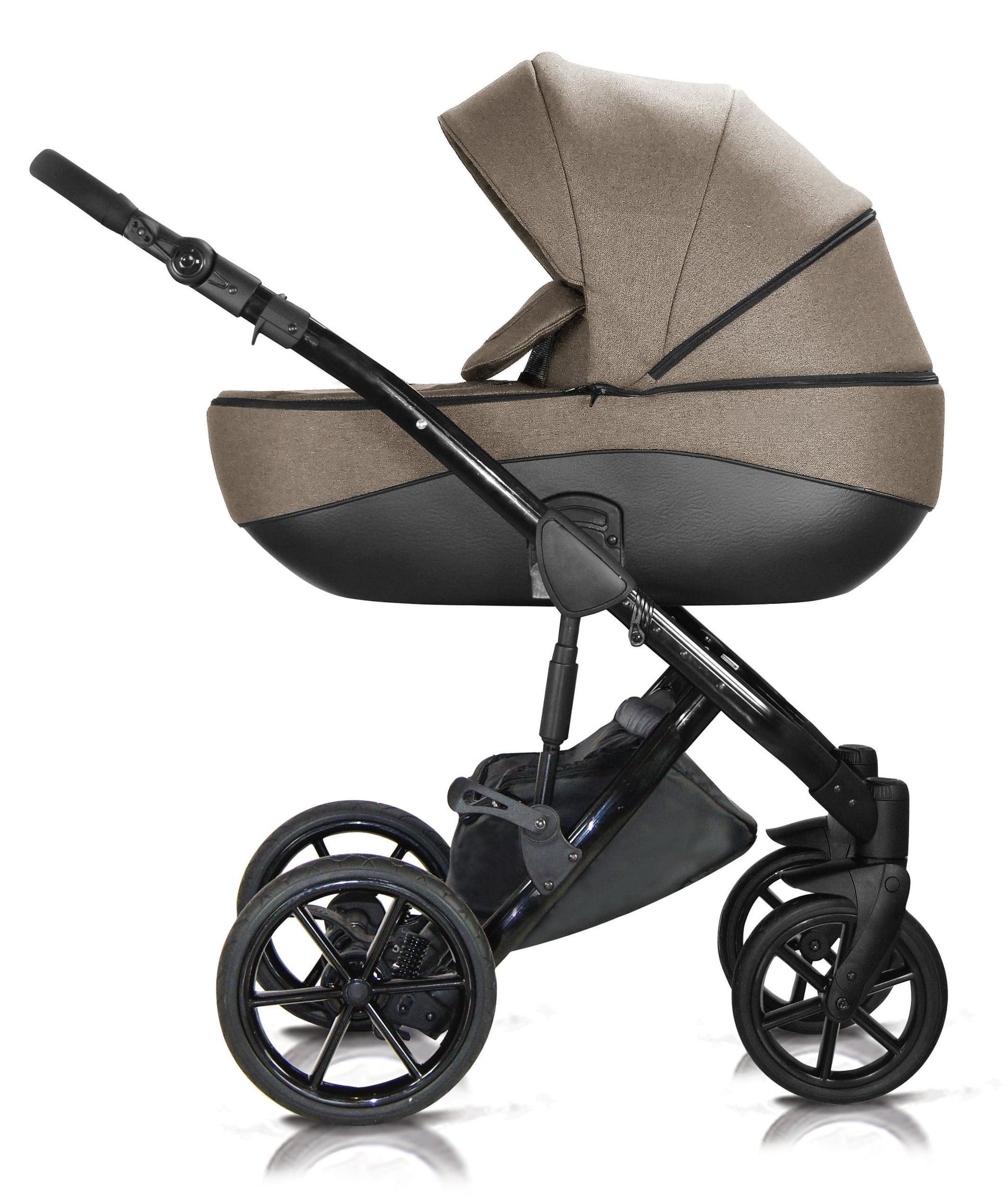 Milukids Bacio 3-in-1 Kombikinderwagen Schwarz mit Babyschale (BAC-34)