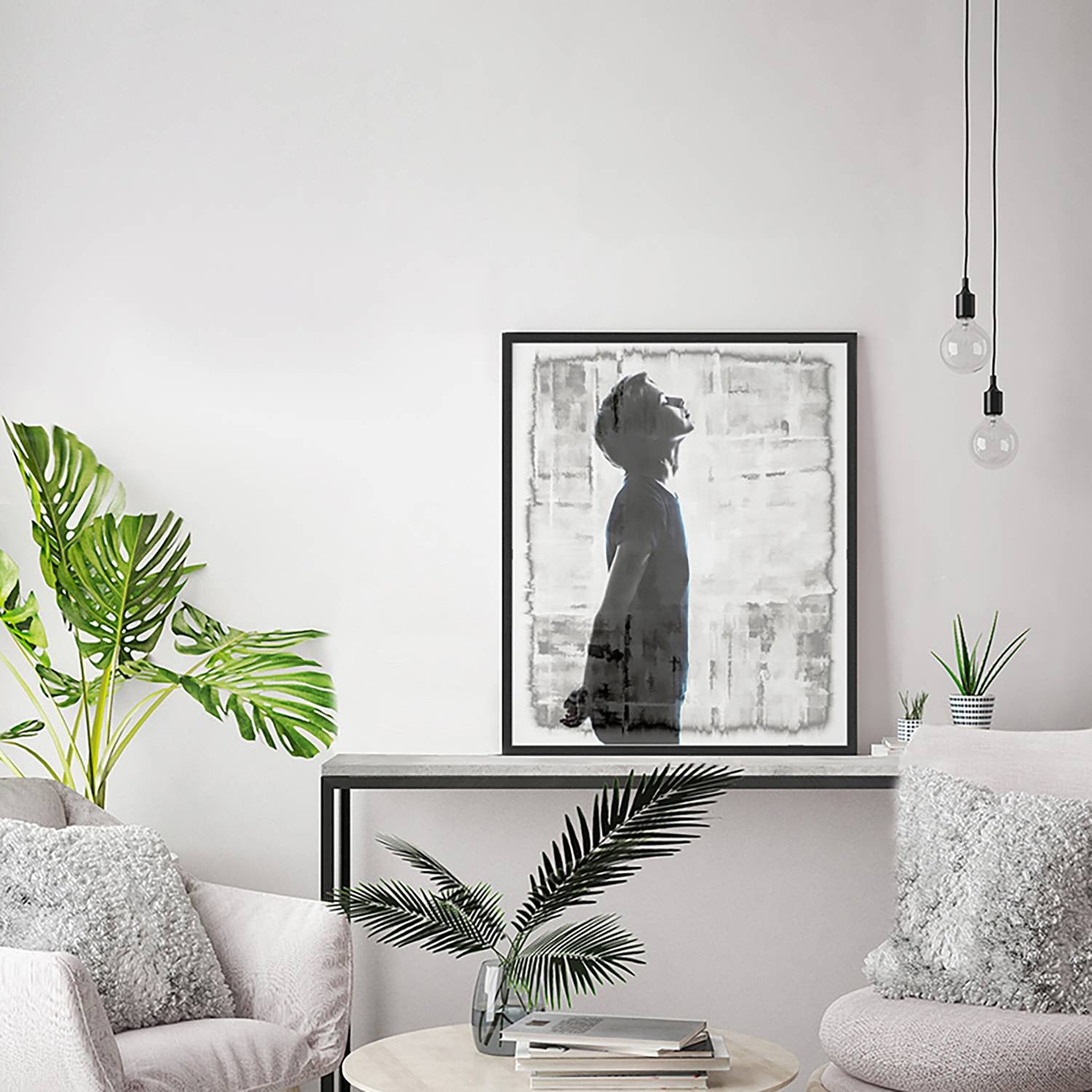 home24 Thought Frame fotolijst van gelakt massief beukenhout met plexiglas, multicolor, 52 x 62 cm
