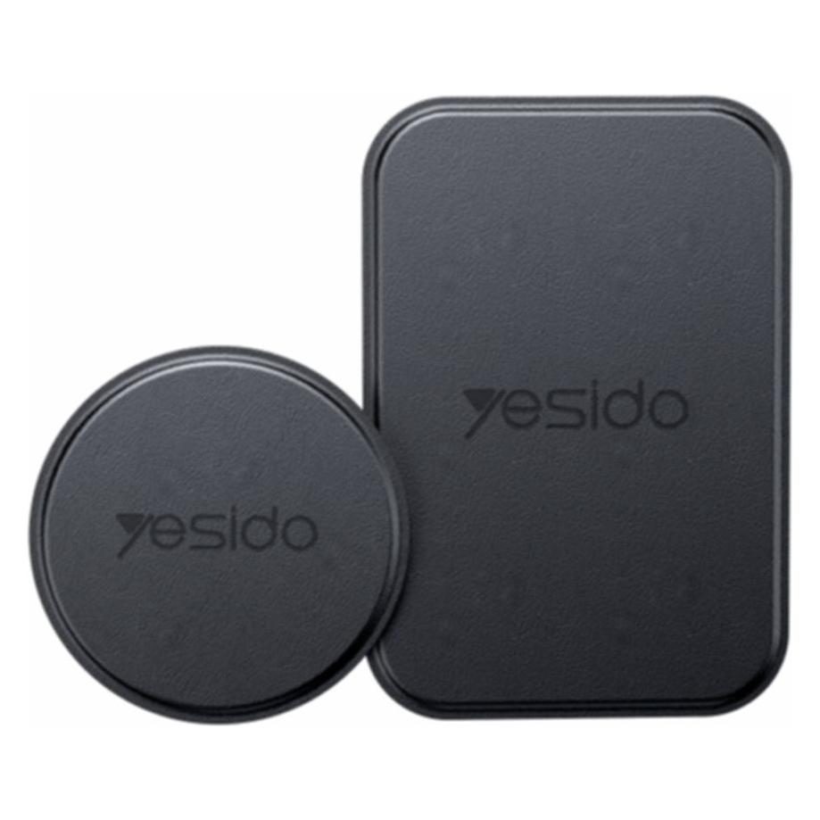 Yesido - (2 pack) Metal Plate (C207) - Round + Rectangle Shapes, Leather Pattern, Universal - Black (C207)