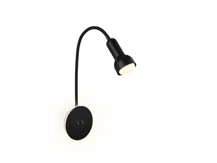 BRILONER – Leselampe mit Backlight, Schwenkbare Wandleuchte Innen, LED Lampe mit 2 Schalter, Wandlampe Innen, Schwarz