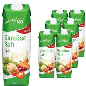 JedenTag Saft Gemüsesaft mit Meersalz, ohne Zuckerzusatz, BIO, milchsauer vergoren, Tetrapack, je 1 Liter, 6 Stück