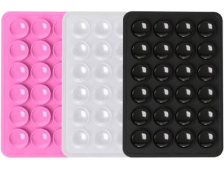 Bbc - Support Smartphone X3 Double-Face Ventousé Noir/Rose/Gris