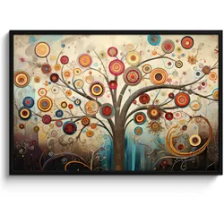 POSTER MIT RAHMEN Baum - Baum des Lebens - Farbe 120x80 cm