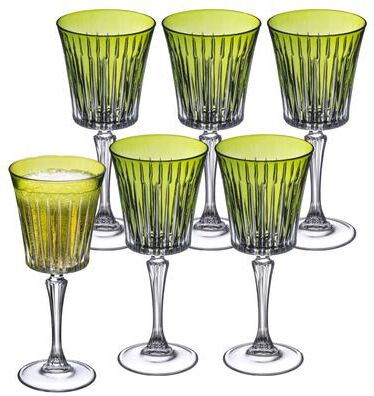 Majestic Gifts Inc. Majestic Gifts European Glass Wine Goblet-Green- Set/6-7.5 Oz.