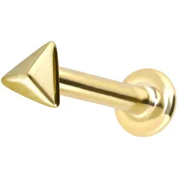 14 Karat Gold Labret mit Innengewinde PYRAMIDE