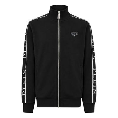 Yoga-Sweatjacke PHILIPP PLEIN "Joggingjacke", Herren, Gr. XXL, 02, schwarz, Obermaterial: 89% Baumwolle, 11% Polyester, Sweatjacken