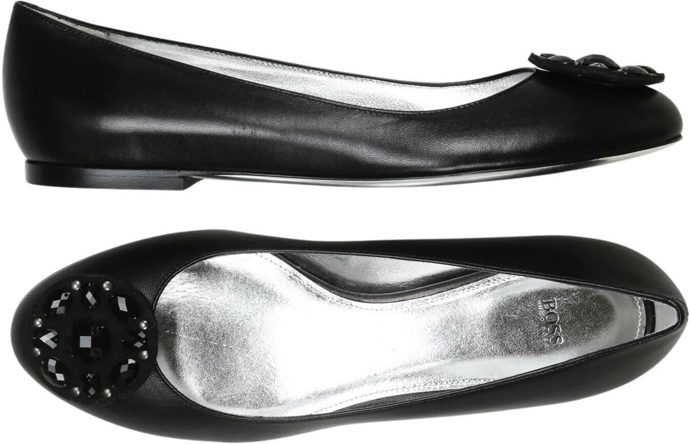 by Hugo Boss Damen Ballerina, Schwarz, Gr. EU 37.5, Leder - Second Hand