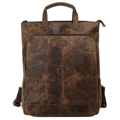 Cityrucksack BAGAN "BAGAN Damen echt Leder", Damen, Gr. B/H/T: 40cm x 30cm x 6cm, onesize, braun, Leder, Rindsleder, Rucksäcke Cityrucksack, echt Leder