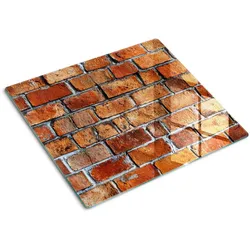 GLASPLATTE 60x52 cm Ziegelmauer