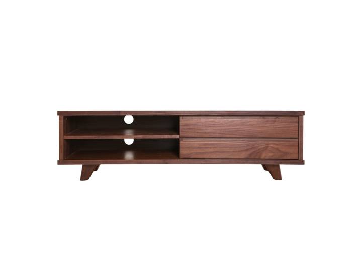 Meuble TV vintage bois foncé avec tiroirs L140 cm FIFTIES