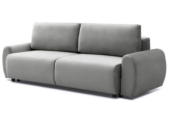 Canapé convertible 3 places velours gris