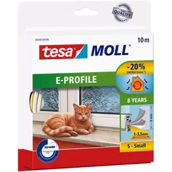 tesa Dichtungsbänder tesamoll E-Profil Gummidichtung 9 mm x 10 m weiß
