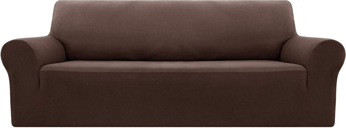 Stretch Sofahoes Bankhoes Sofa Protector in Jacquard Stof - Chocoladebruin - 180-230 cm