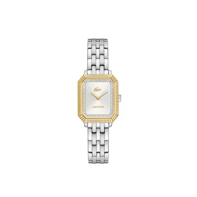Quarzuhr LACOSTE "LACOSTE PARISIENNE", gold (silberfarben), Armbanduhren, Damen, Quarzuhr, Armbanduhr, Damenuhr, Edelstahlarmband, analog, Glaskristalle