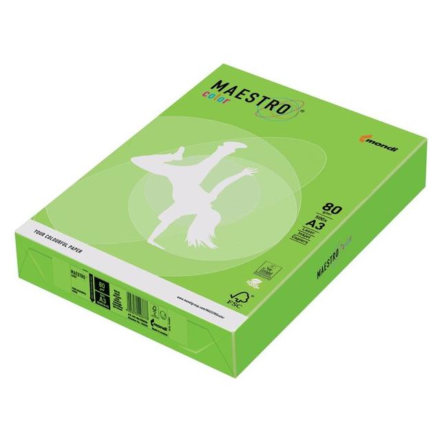 Maestro Color Kopierpapier A3 80g 500Bl mittelgrün (A3, 80 g/m²) (9417-MG28B80B)