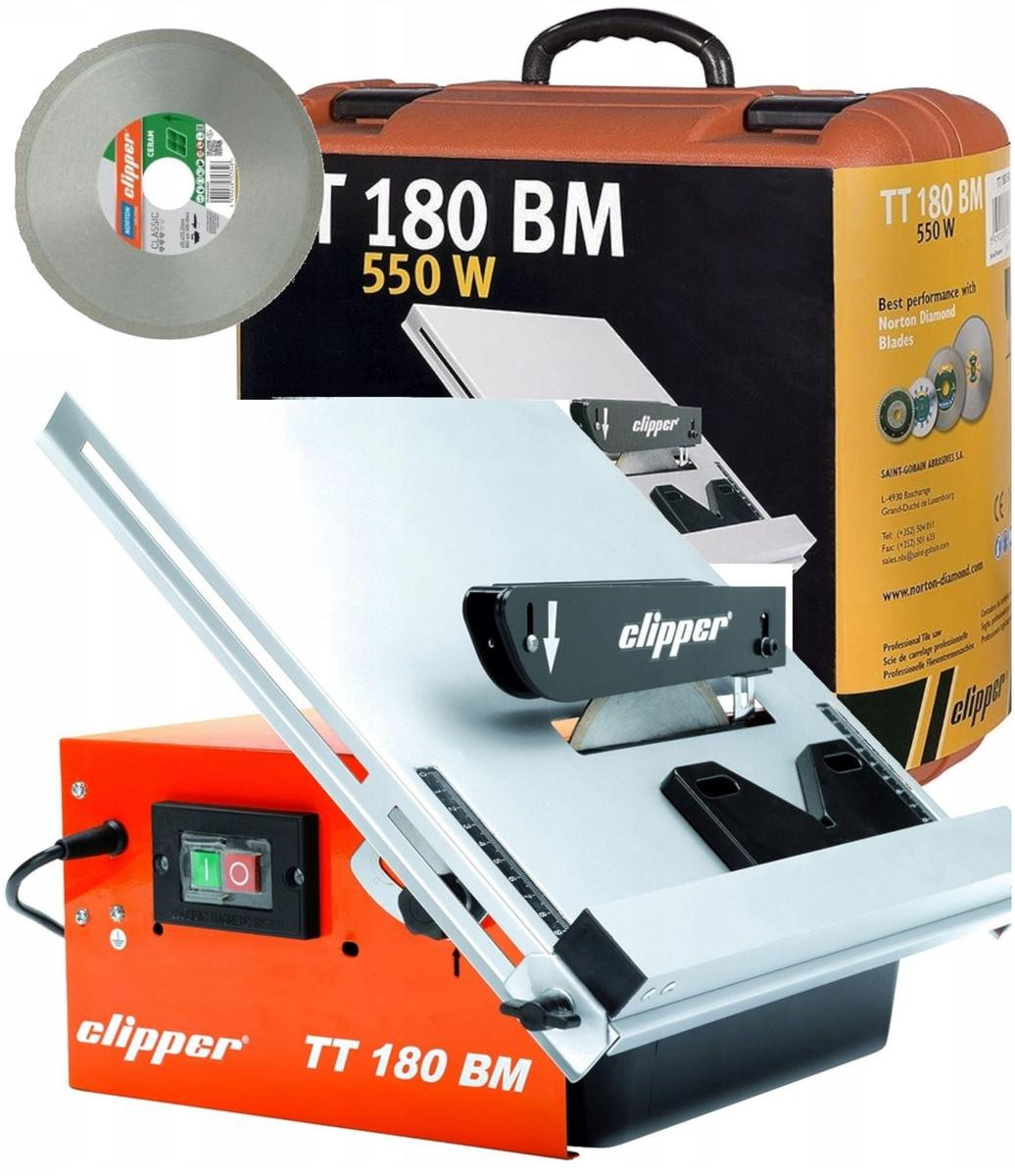 Norton Clipper tegelsnijmachine met 550 W vermogen, kantelbare roestvrijstalen tafel van 0-45° en waterkoeling