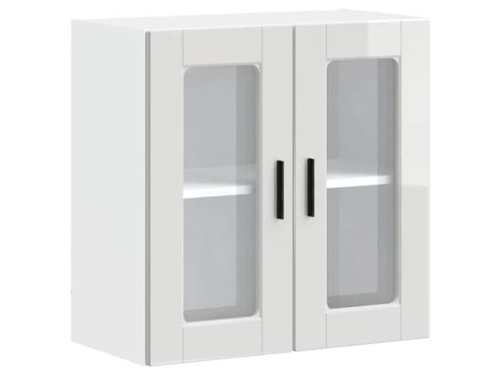 Helloshop26 Wandschrank, modernes Design, Küche, optimale Aufbewahrung, 60 x 31 x 60 cm, Holz, weiß, glänzend, 02_0050424