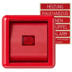 Jung 860WGLRT Abdeckung mit Glasscheibe 1fach, Thermoplast, WG 800, rot 860 WGL RT