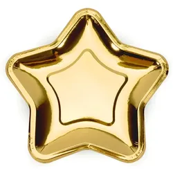 6 Teller Stern Gold Folie