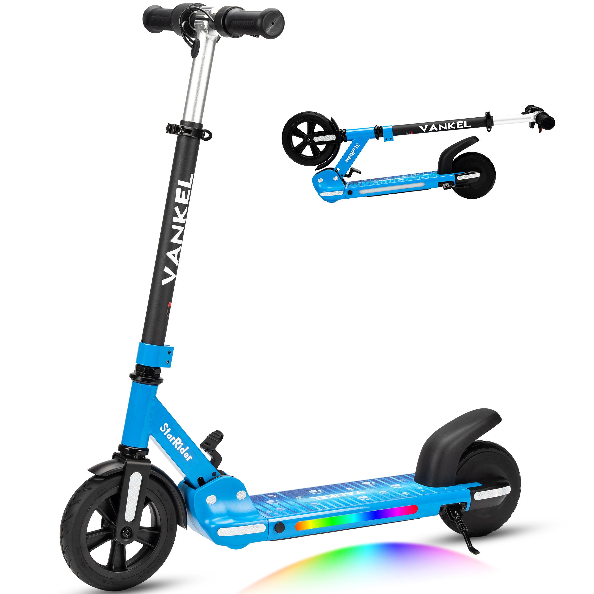 Kinder E-Scooter ab 6 Jahren, 150W Elektrischer Kinderroller bis 14 km/h, Klappbar & Höhenverstellbar, bis 50 kg, Blau