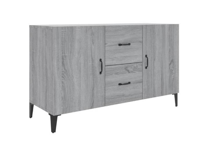 Buffet bas - FYDUN - Sonoma gris - 100x36x60 cm - Bois d'ingénierie - 2 portes et 2 tiroirs