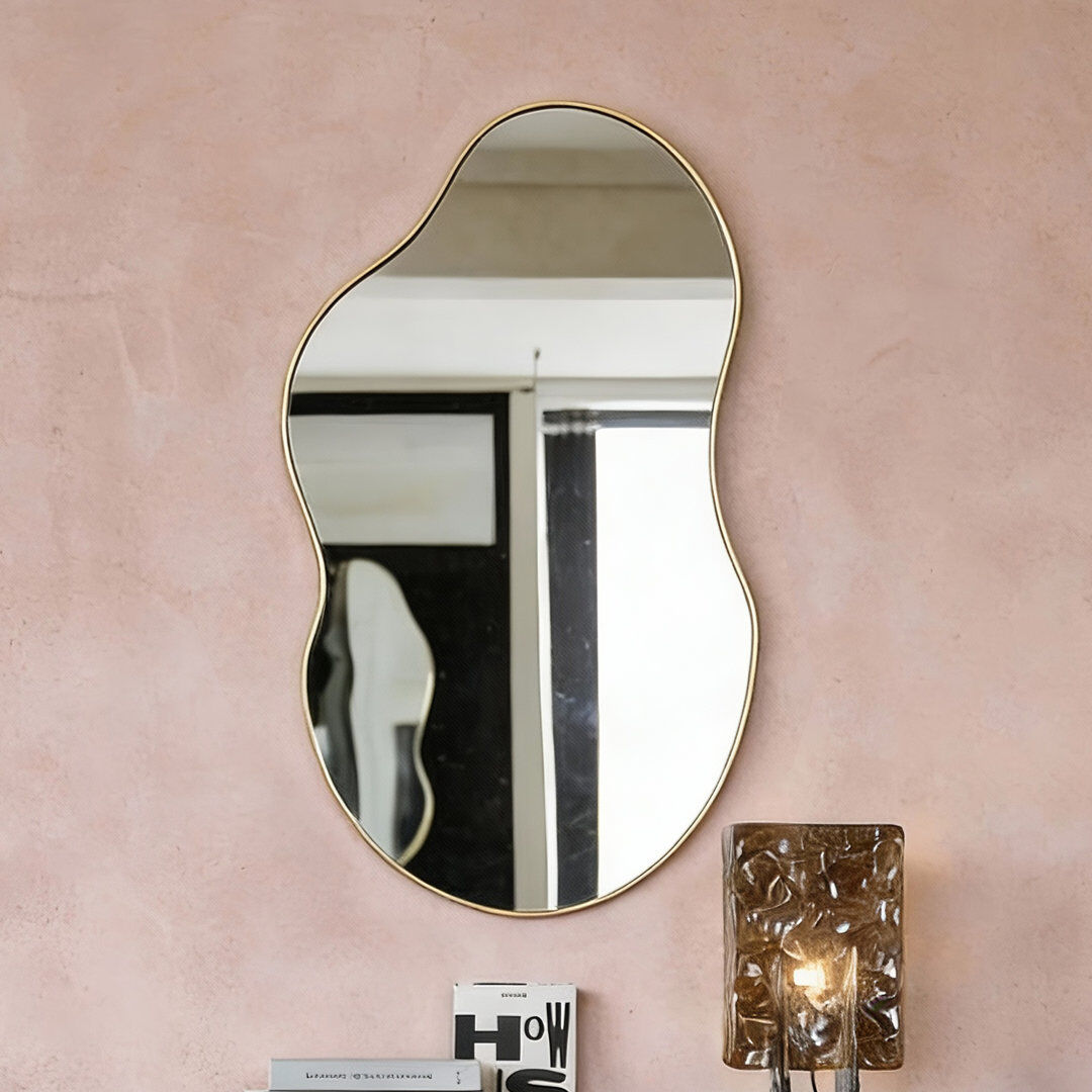 Blue Elephant Asymmetrical Metal Framed Wall Accent Mirror Bronze 82cm H x 48cm W