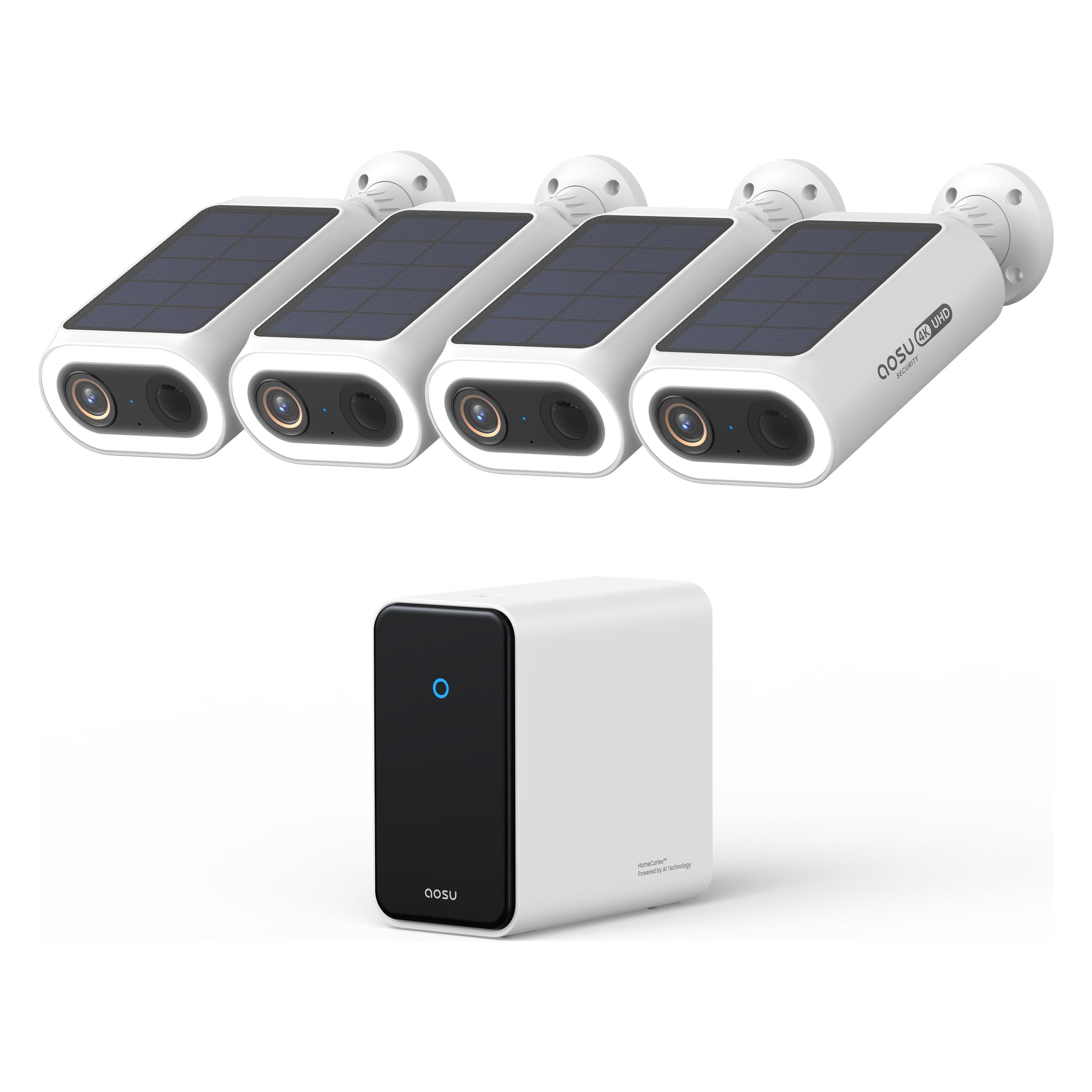 Aosu 4K Solarcam P1 Max w/ Homecortex System - 4 Camera's (3840 x 2160 Pixels) (224706)