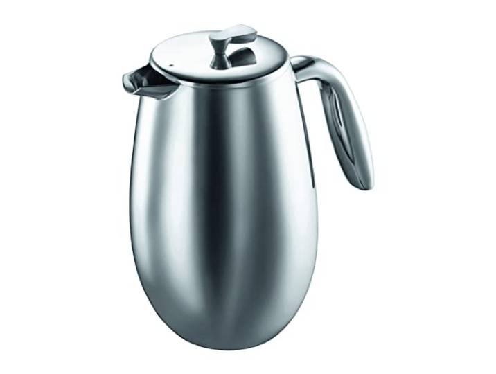 Bodum Doppelwandiger French Press Columbia - 1L / 8 Tassen - Edelstahl Glänzend - Spülmaschinenfest Kaffeebereiter