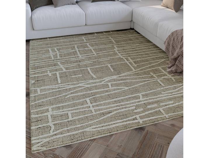 Teppich WECON HOME Hamptons TWENTYFIVE , grau (taupe), B:140cm H:10mm L:200cm, Polyester, Teppiche, Teppich, Läufer. Kurzflor, Wohnzimmer, Schlafzimmer, elegant, robust, abstrakt