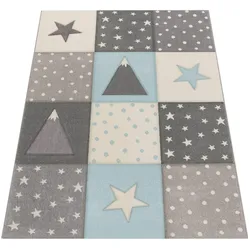 KINDERTEPPICH, im Patchwork-Stil, Blau, 120 x 170 cm