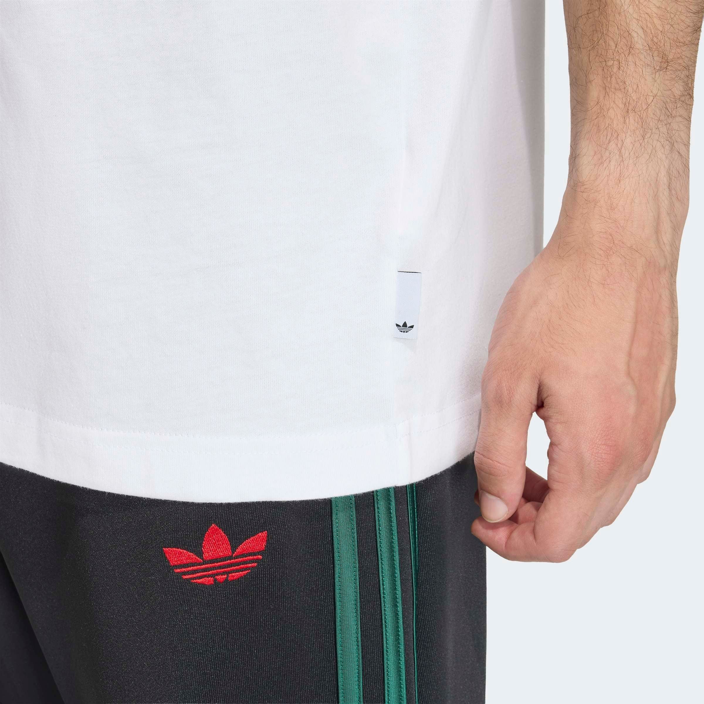 T-Shirt ADIDAS ORIGINALS "TREFOIL SERIES CHARACTER", Herren, Gr. M, weiß, Obermaterial: 100% Baumwolle, normal, Rundhals, Shirts T-Shirt, Print T-Shirt weiß M