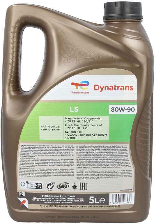 Huile de transmission TotalEnergies 2213723 DYNATRANS 80W90 5L