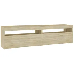 Helloshop26 - Multimedia-TV-Möbel TV-Regal Sideboard TV-Schrank Esszimmer Wohnzimmer Schlafzimmer 2-teilig mit LED-Beleuchtung 02_0028578