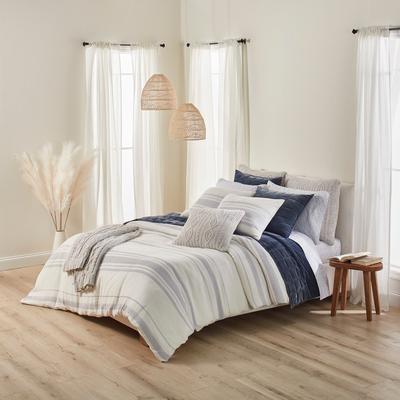 Splendid Pace 3-Piece Cotton Reversible Striped Duvet Cover & Sham Bedding Set