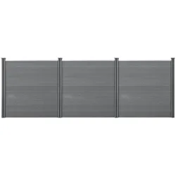 Helloshop26 - Sicht- und Windschutzzaun aus Verbundholz (WPC) 183 x 531 cm grau