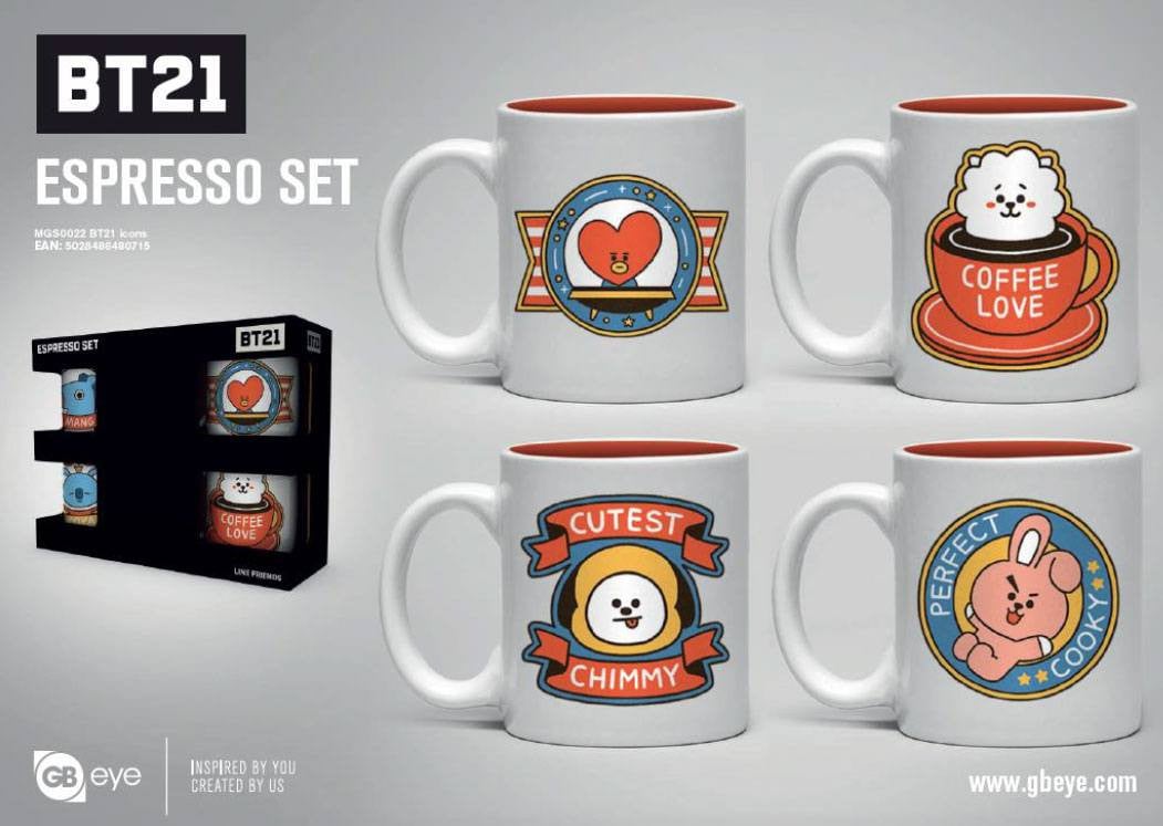 GBeye Mini mokkenset BT21 Icons espresso cups