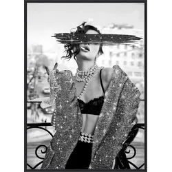 Glasbild BLING BLING LADY V (BH 50x70 cm) - bunt - BH 50x70 cm