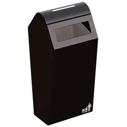 BINsystem Basic BIN 90 L schwarz VB 711529 robuster Außenabfalleimer, hochwertiger Stahl mit Inneneimer