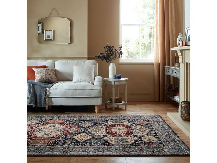 Kurzflorteppich Gillingham Blau/Blau 160 x 230cm Webstoff