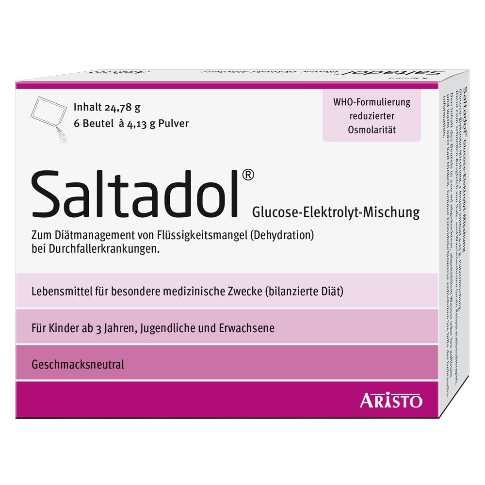 Saltadol Elektrolyt Plv.z.Her.e.Lsg.z.Einnehmen 6 St Pulver zur Herstellung einer Lösung zum Einnehmen